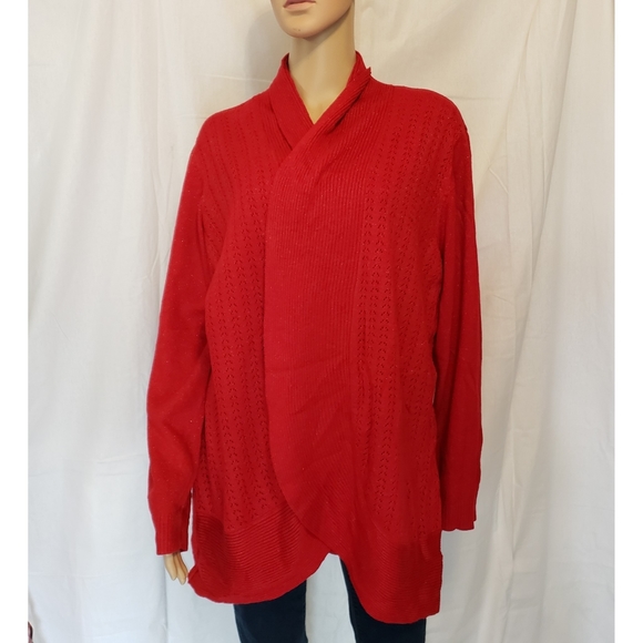 Sag Harbor | Bright Red Cardigan - Picture 4 of 8